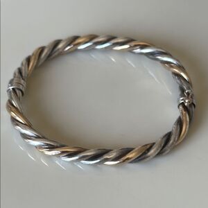 14k gold/sterling silver coiled bracelet
